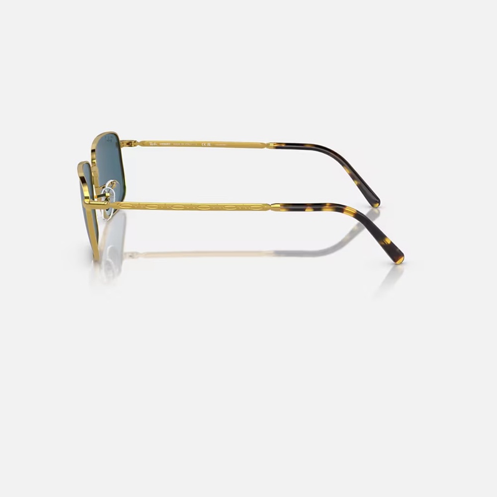NEW RB3717 Ray-Ban Gold Frame Sunglasses with Blue Lenses - Picture 3 of 11